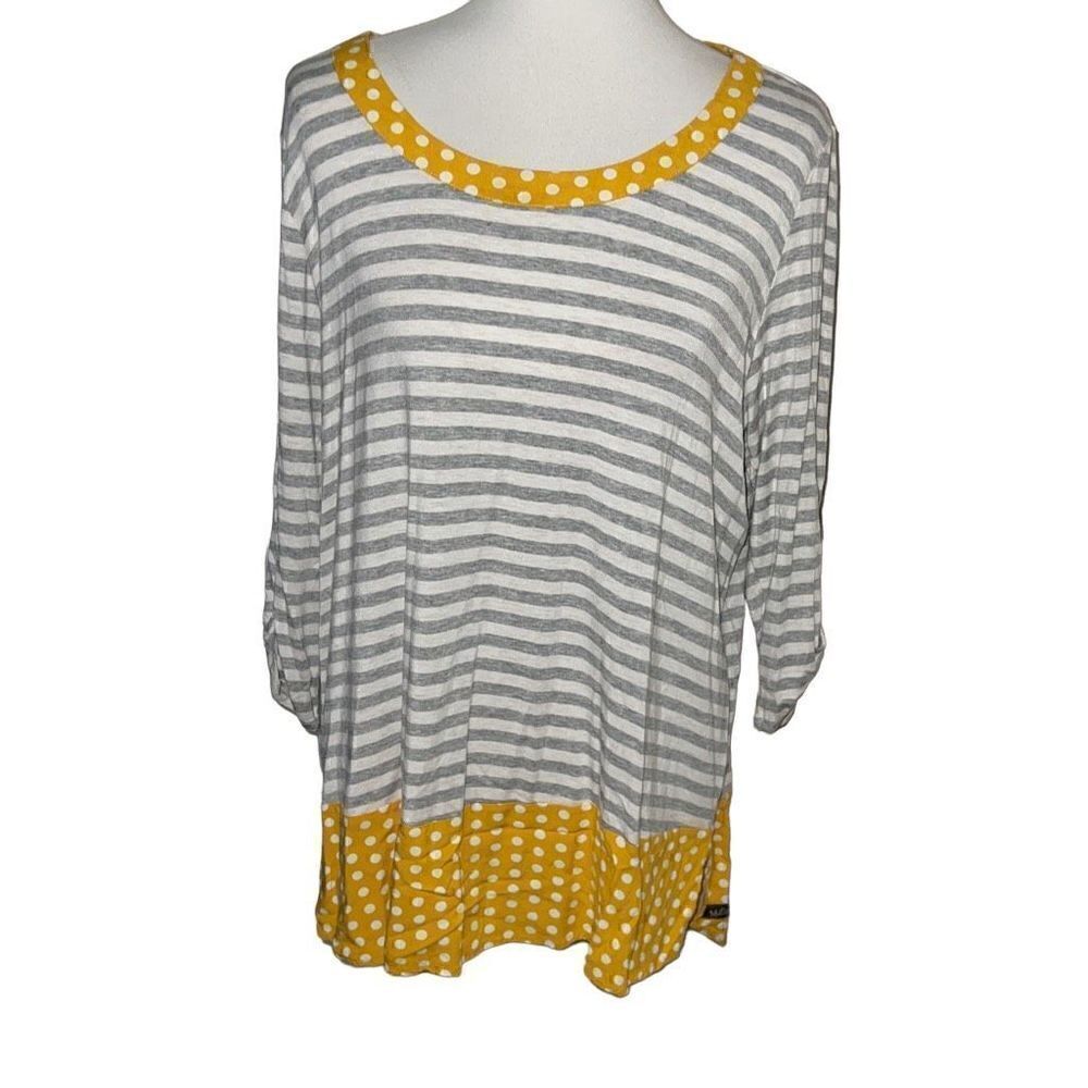 Matilda Jane Once Upon a Time Oracle Tunic Top Stripes Polka Dots sz XL X-Large